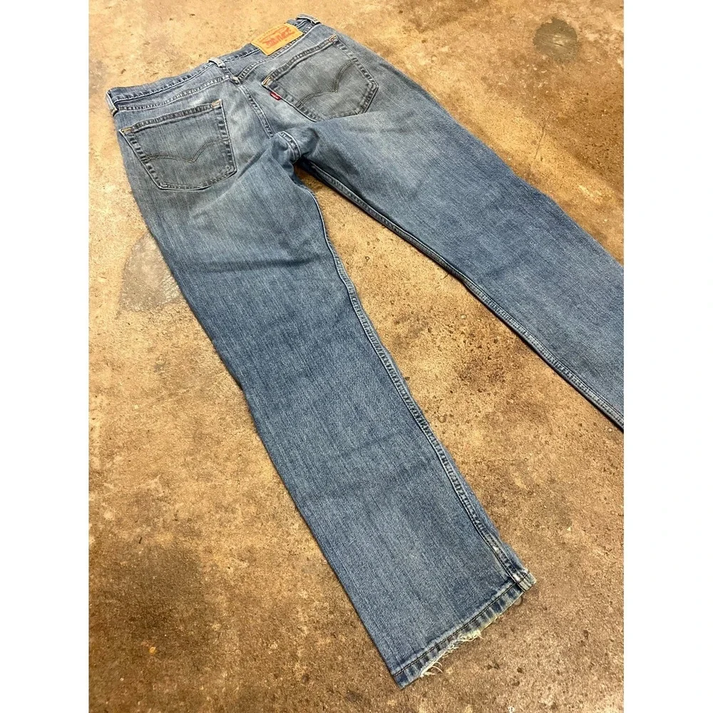 Levi's 505 Straight Leg Jeans Mens 32x30 Blue‎ Denim Cotton Stretch Regular Fit